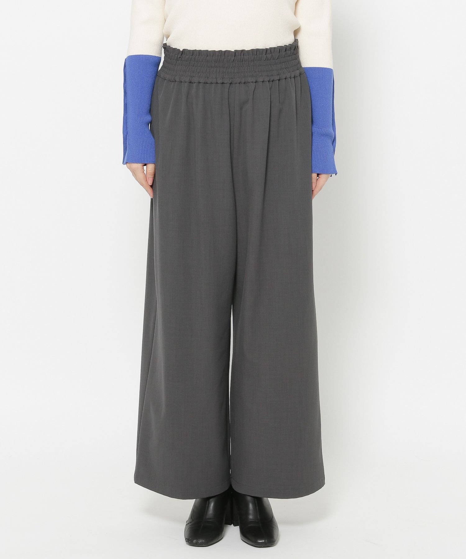 LOWRYS FARM「ギャザーワイドイージーパンツ」|チノ|