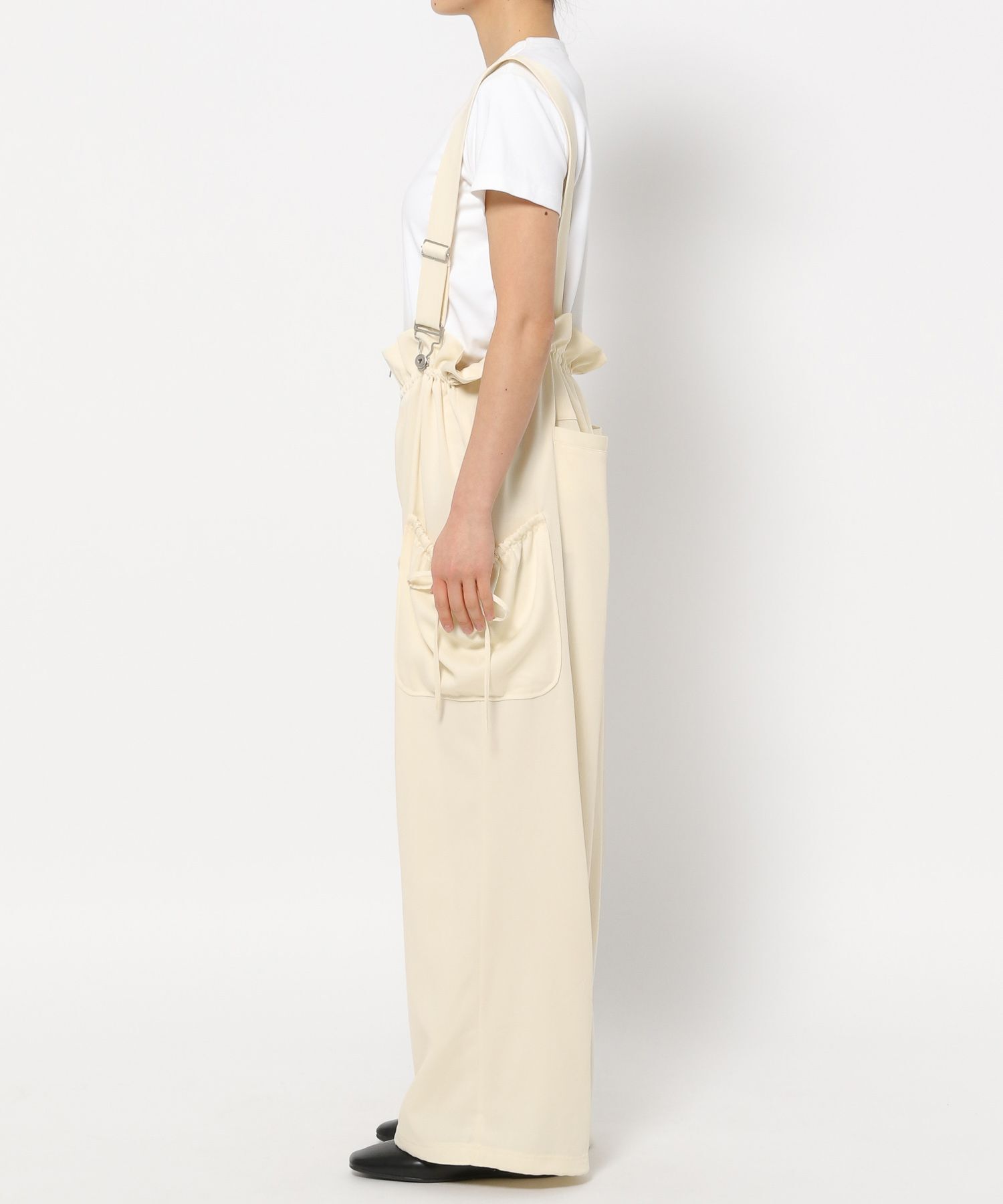 LOWRYS FARM「ウエストフリルリボンサロペ」|オールインワン|