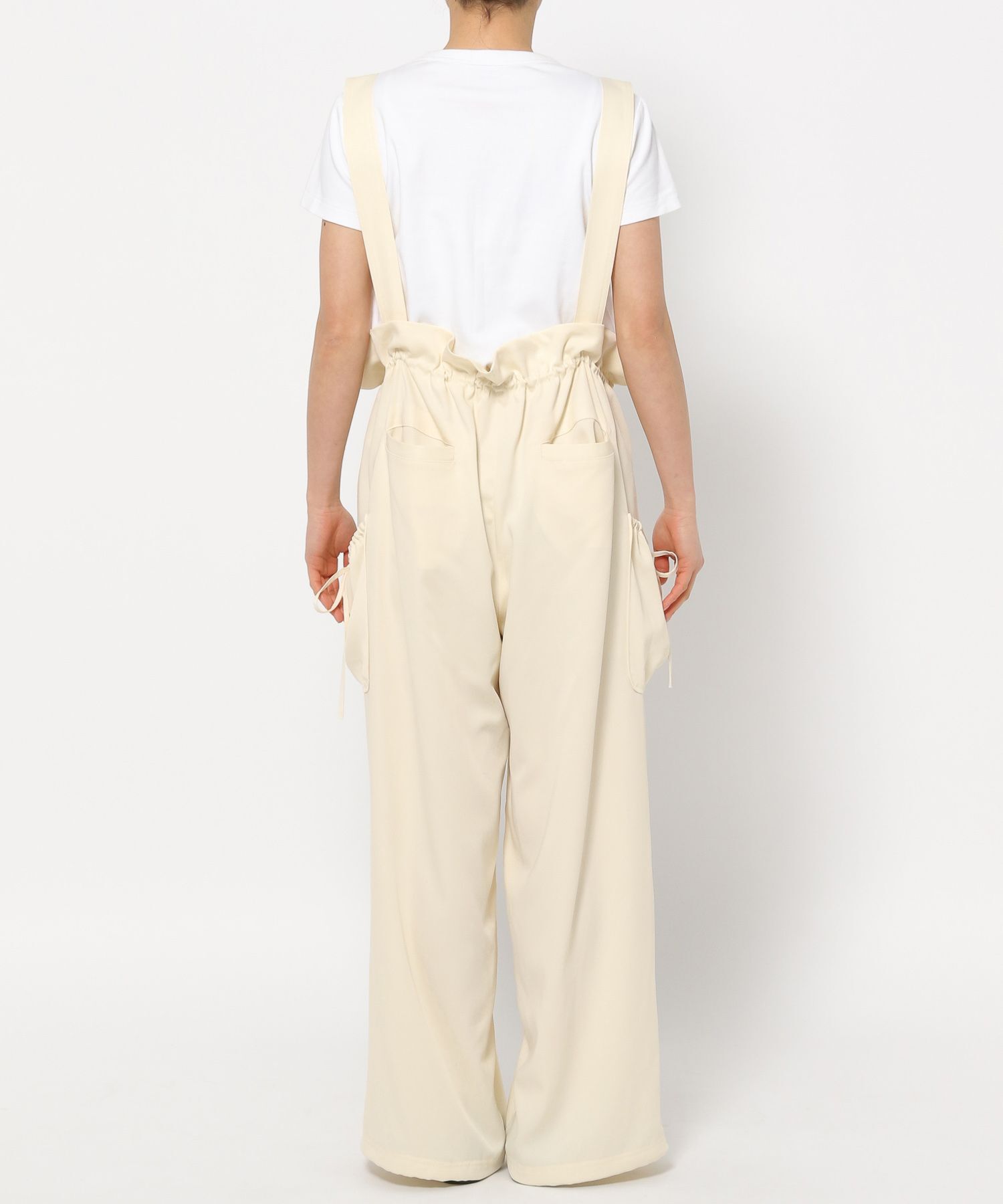 LOWRYS FARM「ウエストフリルリボンサロペ」|オールインワン|