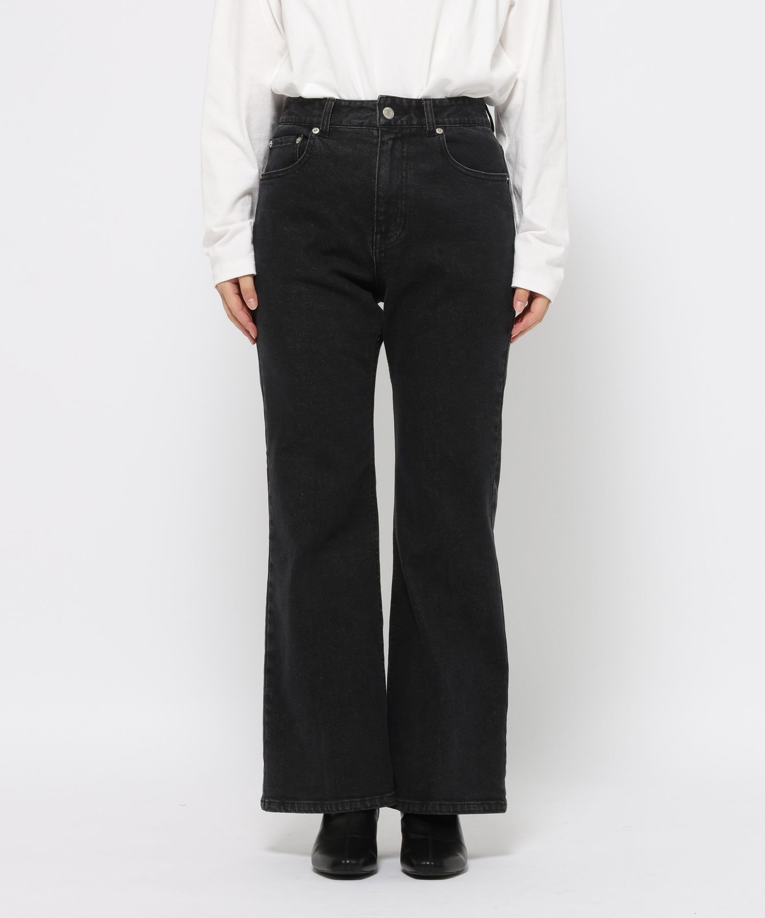 LOWRYS FARM「ストレッチデニムフレアパンツ」|デニム|