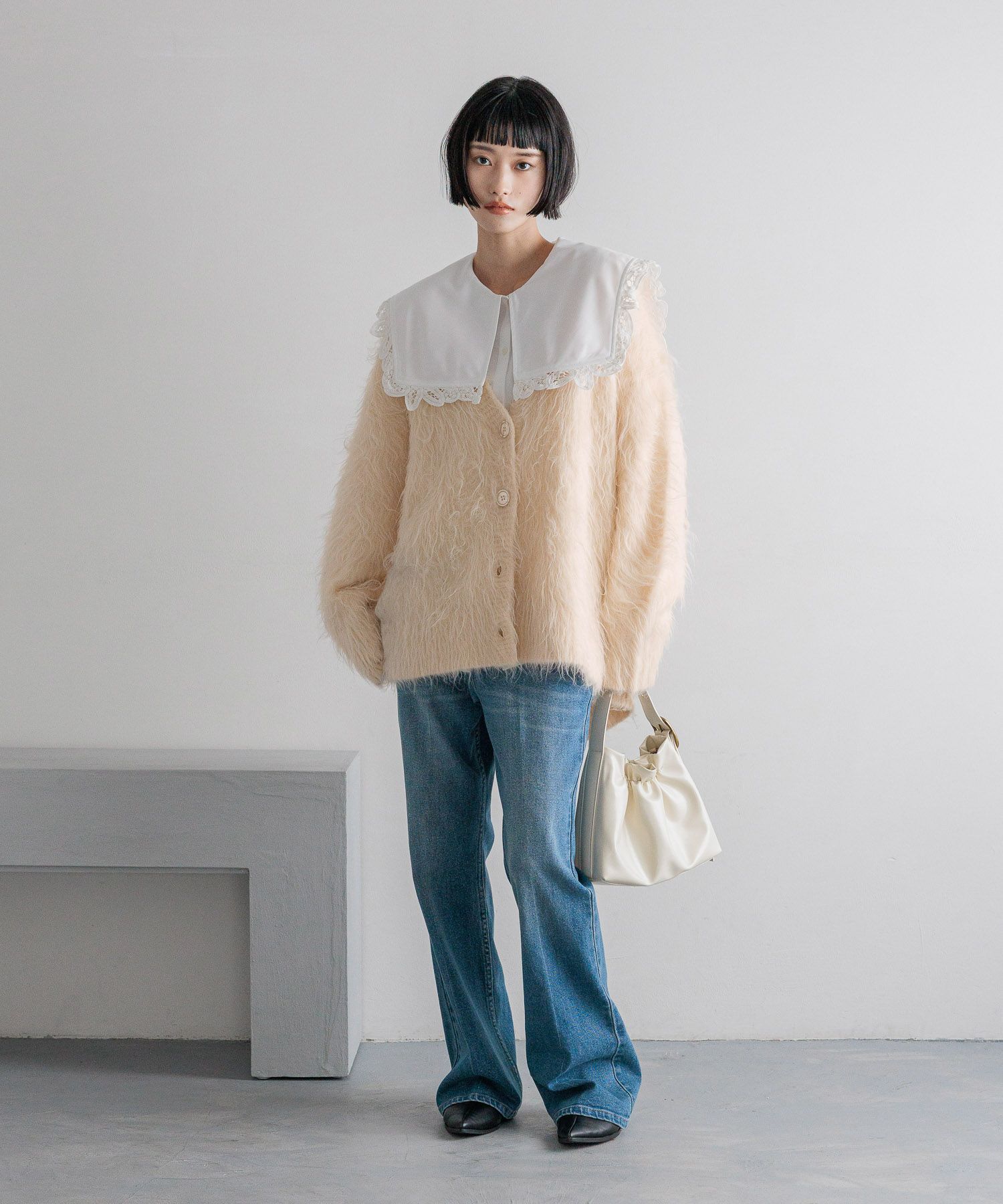 LOWRYS FARM「ストレッチデニムフレアパンツ」|デニム|