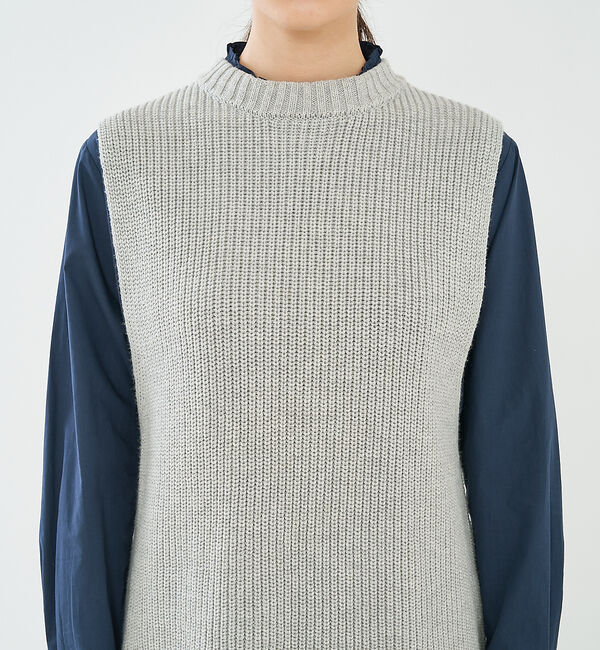 collex「バックレースアップ畔編みベスト」|ベスト・ジレ|