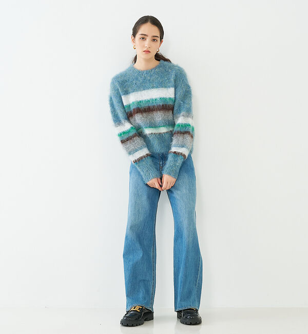 collex「ランダムボーダーヘアリーニット」|ニット・セーター|