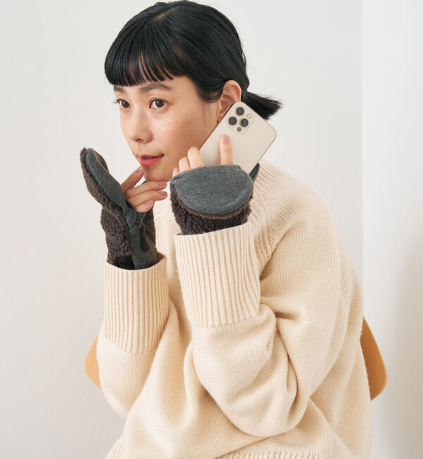 collex「【福田手袋】【タッチパネル対応】ボアミトングローブ」|手袋|