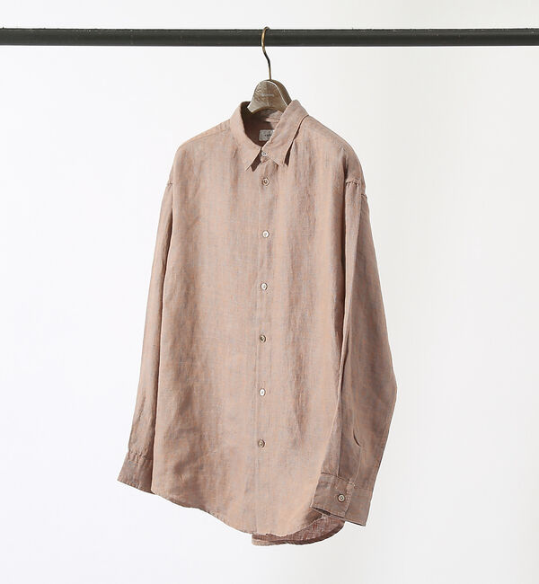 ABAHOUSE「【LUXE Linen Solaro】長袖 リネンシャツ」|シャツ・ブラウス|ピンク