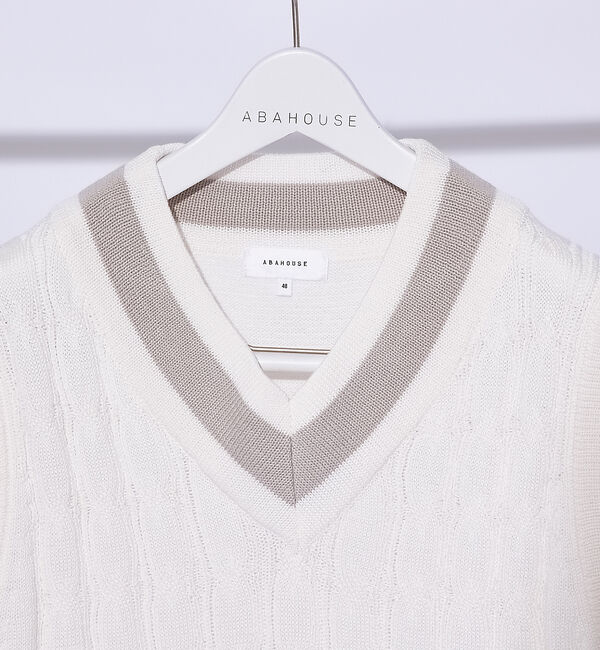 ABAHOUSE「ケーブル編み チルデンベスト」|ベスト・ジレ|