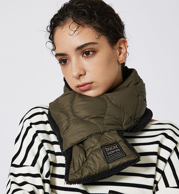 ABAHOUSE「【WEB限定】TAION/タイオン リバーシブル ダウンマフラー-ソフトシェルR」|マフラー|