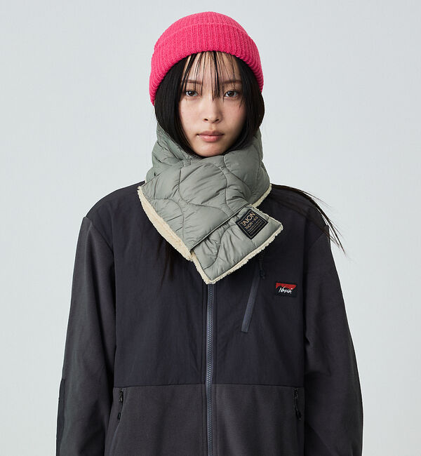 ABAHOUSE「【WEB限定】TAION/タイオン リバーシブル ダウンマフラー-ソフトシェルR」|マフラー|