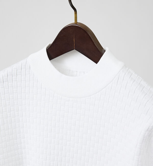 ABAHOUSE「【ハイストレッチ】ブロックチェック ジャガード モックネックニット」|ニット・セーター|