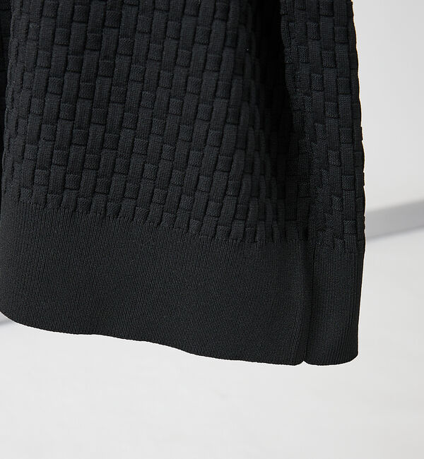 ABAHOUSE「【ハイストレッチ】ブロックチェック ジャガード モックネックニット」|ニット・セーター|