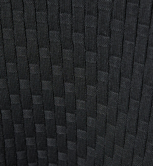 ABAHOUSE「【ハイストレッチ】ブロックチェック ジャガード モックネックニット」|ニット・セーター|