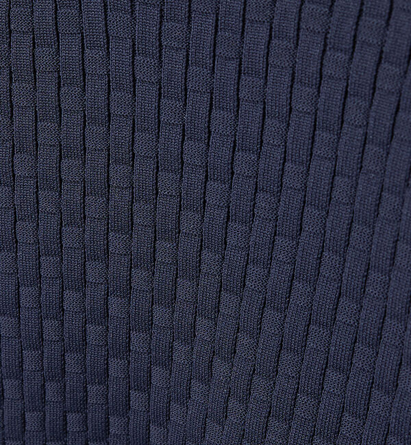 ABAHOUSE「【ハイストレッチ】ブロックチェック ジャガード モックネックニット」|ニット・セーター|