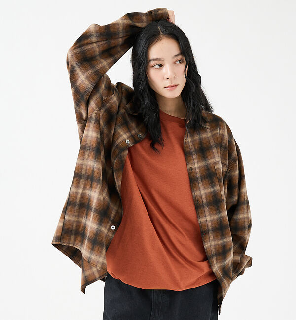 ABAHOUSE「【Revo.レボ】 オンブレーチェックシャツ/ルーズフィット /セットアップ/ユ」|シャツ・ブラウス|