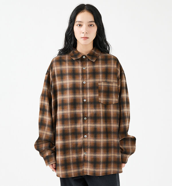 ABAHOUSE「【Revo.レボ】 オンブレーチェックシャツ/ルーズフィット /セットアップ/ユ」|シャツ・ブラウス|