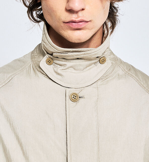 ABAHOUSE「ワッシャーナイロン 中綿パデットコート / Padded Half Coat /」|ステンカラーコート|