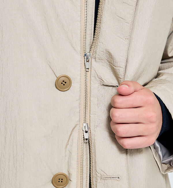 ABAHOUSE「ワッシャーナイロン 中綿パデットコート / Padded Half Coat /」|ステンカラーコート|