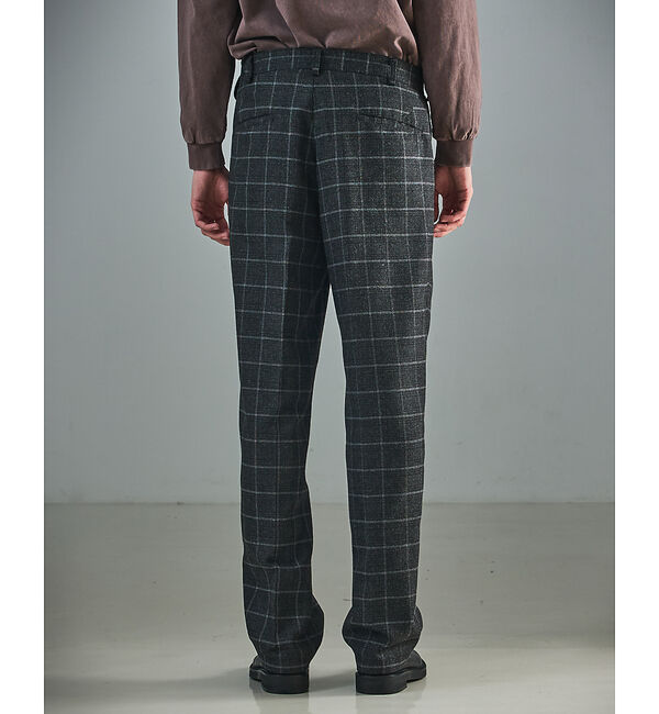 ABAHOUSE「【セットアップ対応】ウールライク チェック ボリュームタック ワイドスラックス」|その他|