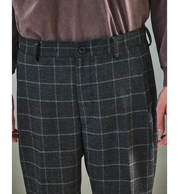 ABAHOUSE「【セットアップ対応】ウールライク チェック ボリュームタック ワイドスラックス」|その他|