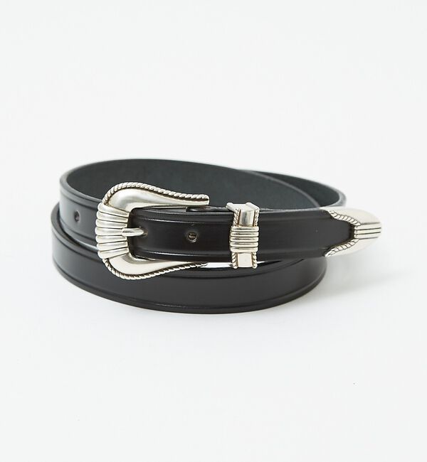 ABAHOUSE「【TORY LEATHER/ トリーレザー】3Piece Silver Buck」|ベルト|ブラック