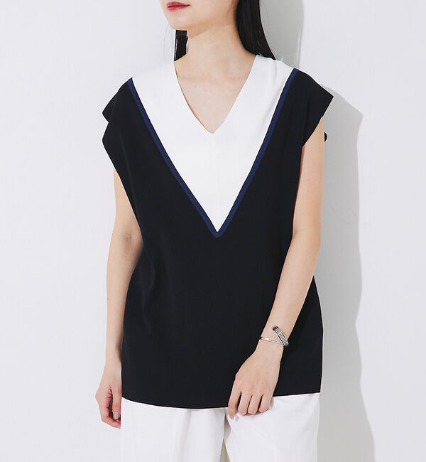 Rouge vif「Ｖネックニットベスト」|ベスト・ジレ|
