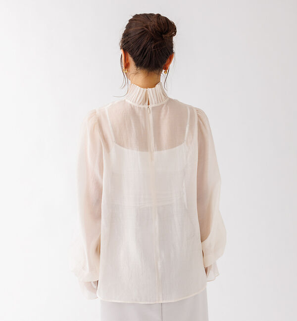 Rouge vif「プリーツネックシアーブラウス」|シャツ・ブラウス|