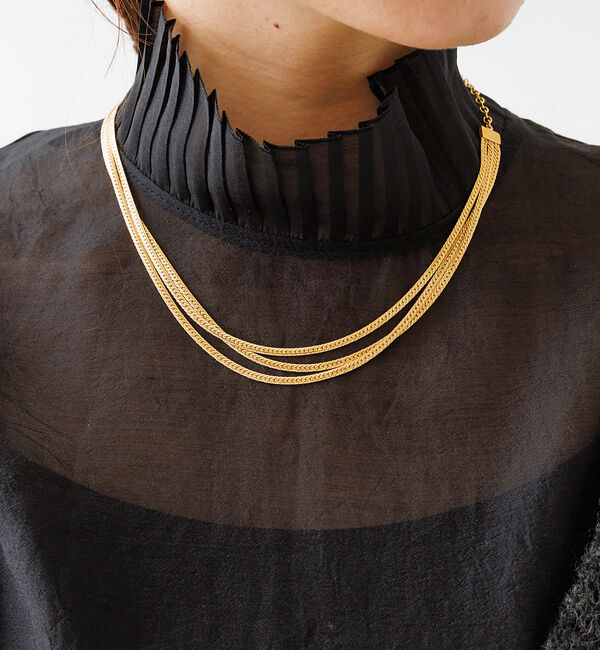 Rouge vif「プリーツネックシアーブラウス」|シャツ・ブラウス|