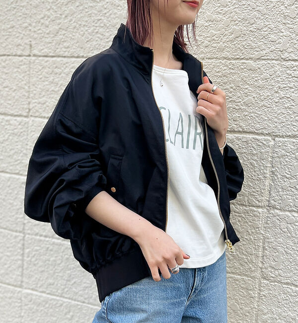 Rouge vif「ショートコクーン ナイロンブルゾン」|ブルゾン・スタジャン|ブラック