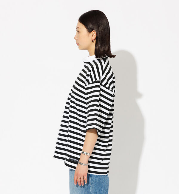 Rouge vif「【BARBARIAN/バーバリアン】ヘンリーネック ボーダーＴ / 半袖 / プ」|Tシャツ・カットソー|