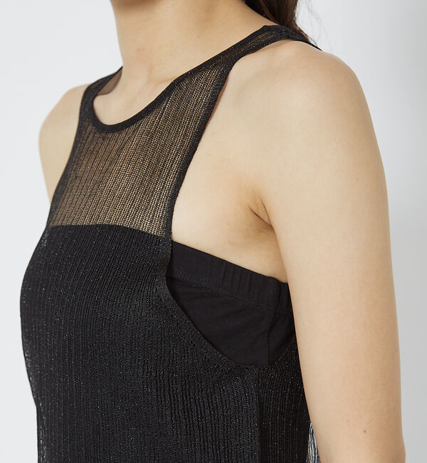 Rouge vif「針抜きシアーメタリックアメスリニット」|キャミソール|