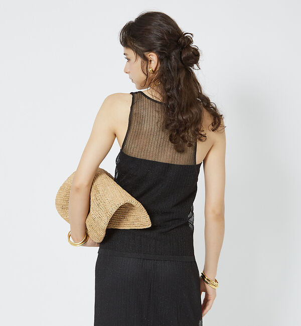 Rouge vif「針抜きシアーメタリックアメスリニット」|キャミソール|