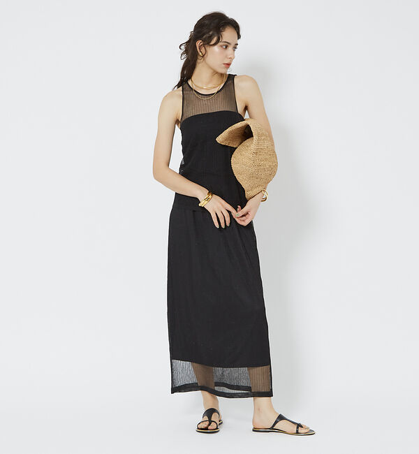 Rouge vif「針抜きシアーメタリックアメスリニット」|キャミソール|