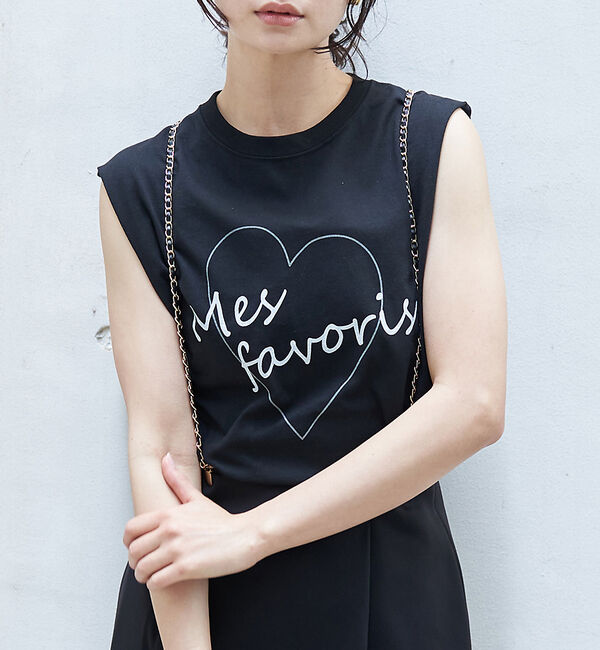 Rouge vif「ハートロゴノースリボックスTEE」|Tシャツ・カットソー|ブラック