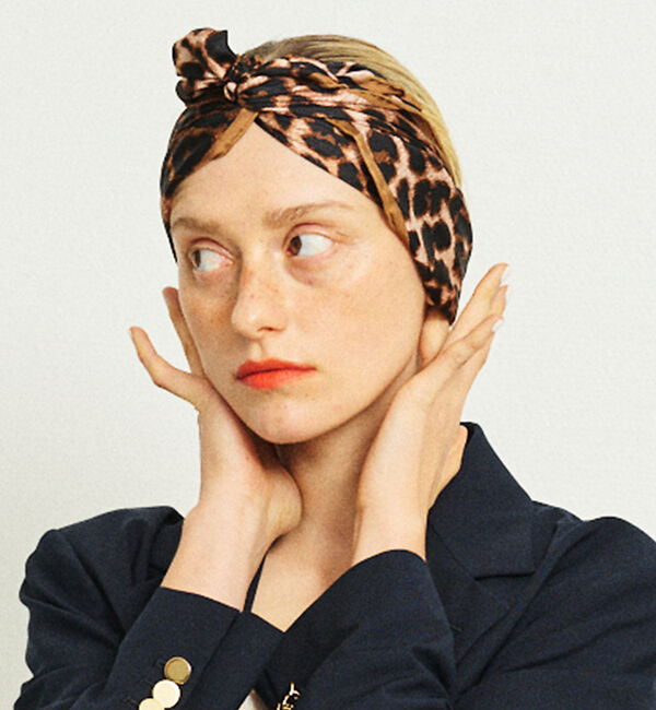 Rouge vif「【manipuri/マニプリ】レオパードベグスカーフ　65&times;65」|バンダナ・スカーフ|