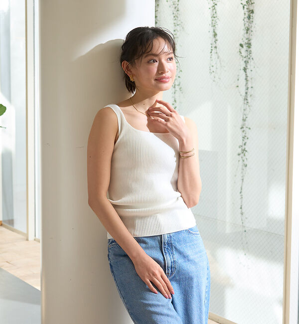 Rouge vif「スクエアネックリブタンクトップ」|ニット・セーター|