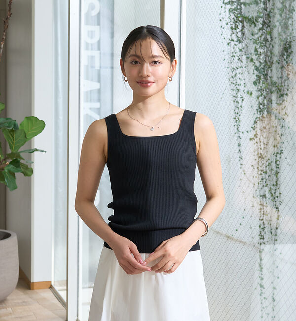 Rouge vif「スクエアネックリブタンクトップ」|ニット・セーター|