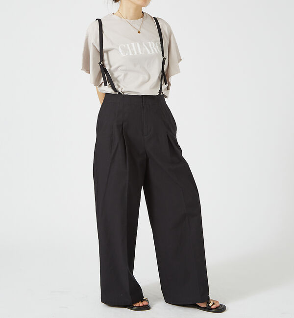 Rouge vif「サスペンダーワイドタックパンツ」|その他|