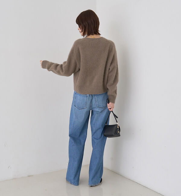 Rouge vif「フォックスウールクルーネッククルミ釦カーディガン」|カーディガン|