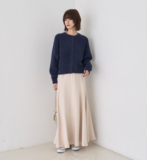 Rouge vif「フォックスウールクルーネッククルミ釦カーディガン」|カーディガン|