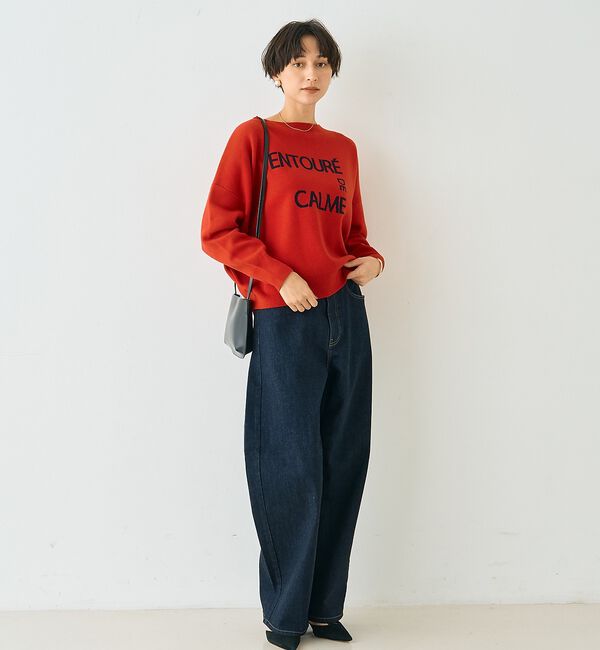 Rouge vif「【2026SS新作】ジャガードロゴニット ENTOURE DE CALME」|ニット・セーター|