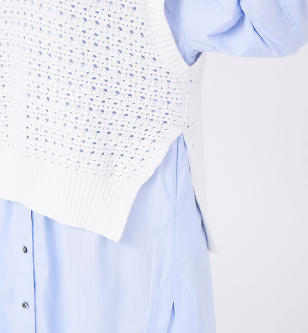 qualite「かぎ針風ニットベスト」|ベスト・ジレ|