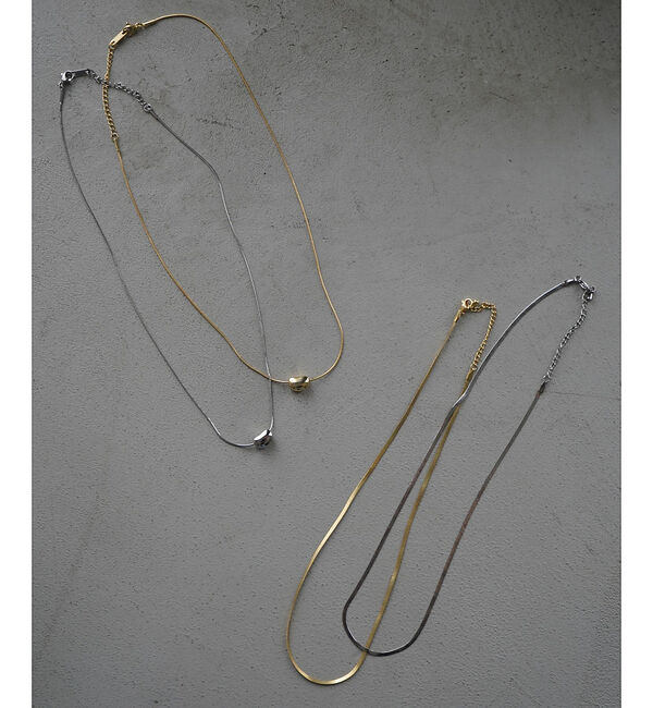 qualite「ステンレスビーンチャームネックレス」|ネックレス|