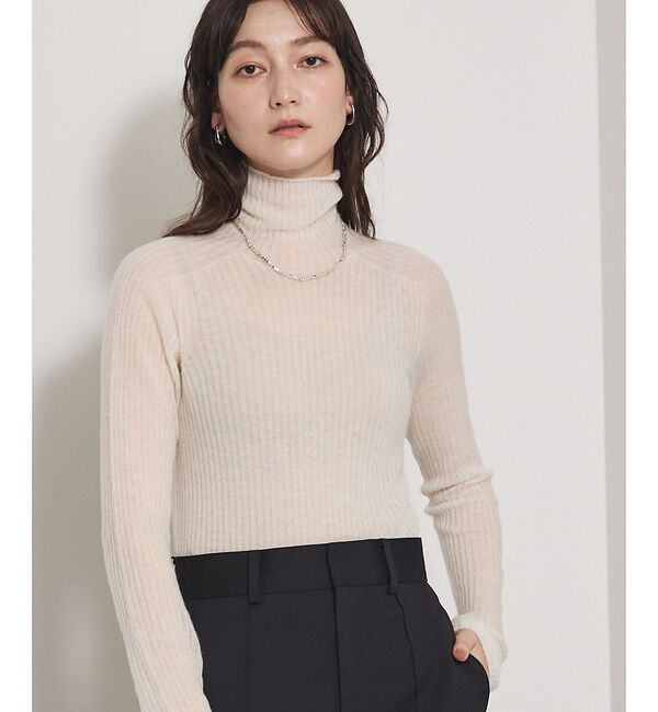 qualite「【冬の主役レイヤード】ウールカシミアシアータートルニット」|ニット・セーター|オフホワイト