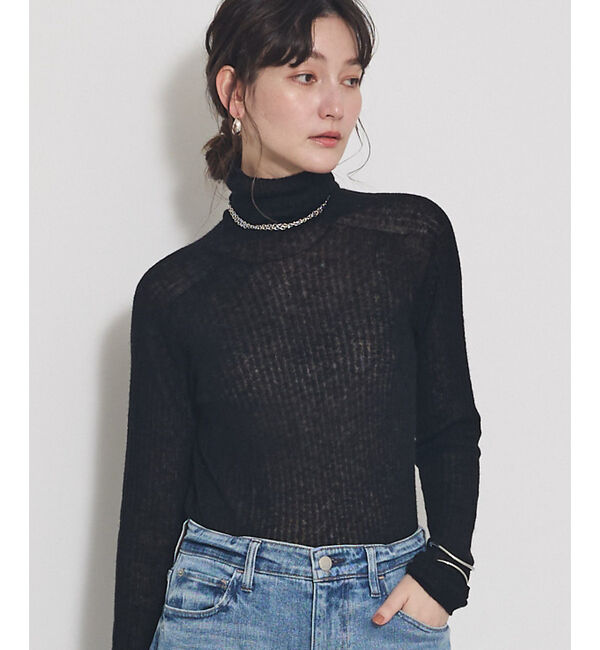 qualite「【冬の主役レイヤード】ウールカシミアシアータートルニット」|ニット・セーター|ブラック