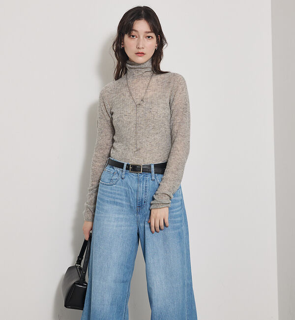 qualite「【冬の主役レイヤード】ウールカシミアシアータートルニット」|ニット・セーター|