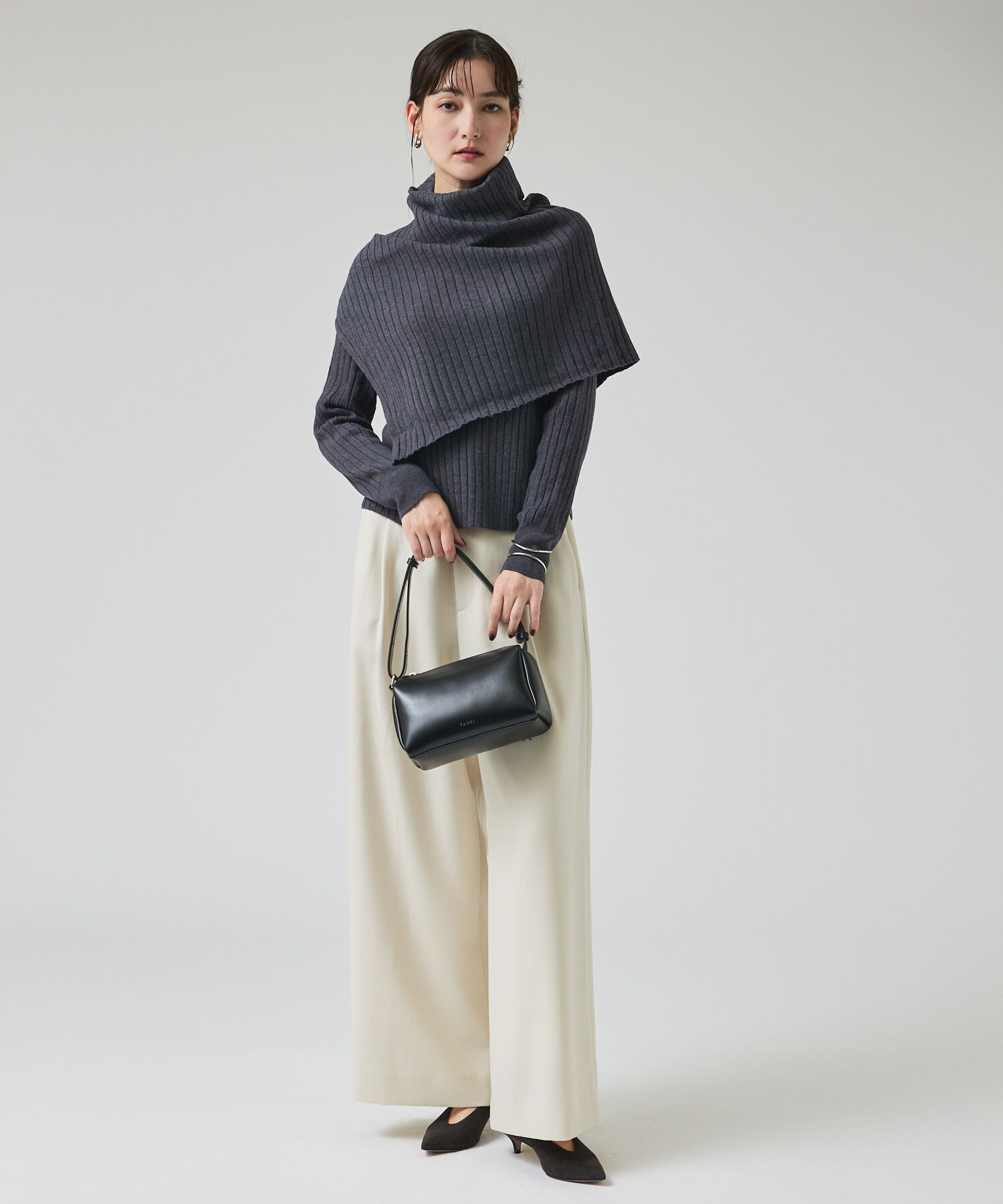 qualite「ご好評につき再入荷！【新色追加！25AW】アシメスヌードリブニット/スヌード取り」|ニット・セーター|