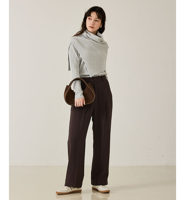 qualite「ご好評につき再入荷！【新色追加！25AW】アシメスヌードリブニット/スヌード取り」|ニット・セーター|