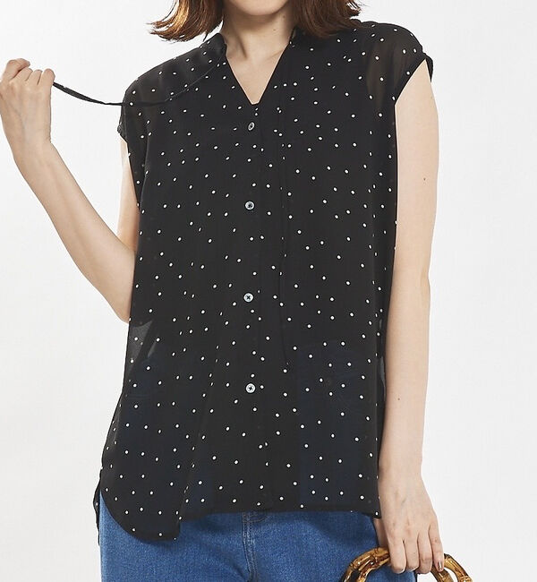 abahouse mavie「【セットアップ対応】ストリングノースリシャツ」|シャツ・ブラウス|ブラック