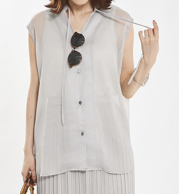 abahouse mavie「【セットアップ対応】ストリングノースリシャツ」|シャツ・ブラウス|グレージュ