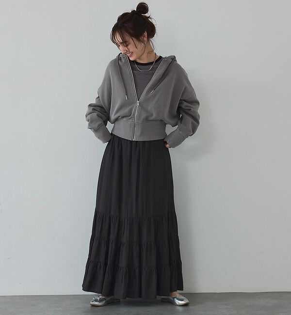 abahouse mavie「【ペチ付き】ティアードスカート/春服/夏服/マキシ/レイヤード」|スカート|