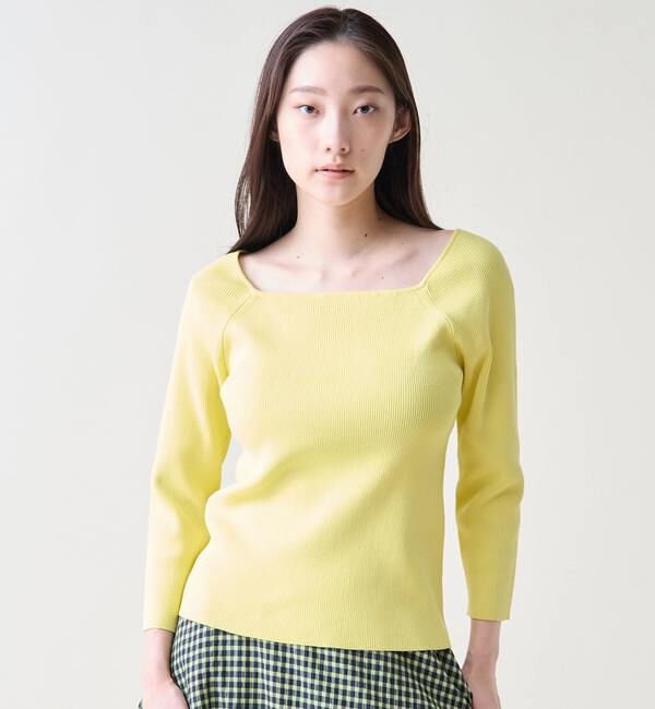 TIARA「スクエアネックリブニット」|ニット・セーター|